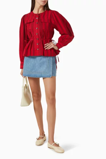 بلوزة تشارليز بنقشة مخططة قطن عضوي