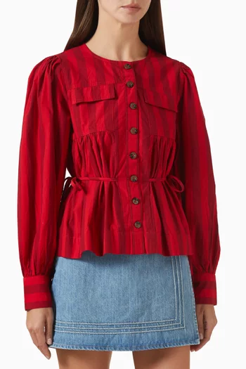 بلوزة تشارليز بنقشة مخططة قطن عضوي