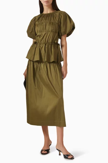 بلوزة هادلي بأكمام منفوخة قطن وستان