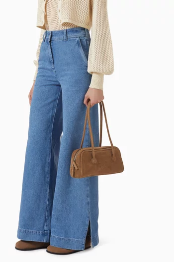 Soft Baguette Shoulder Bag in Suede