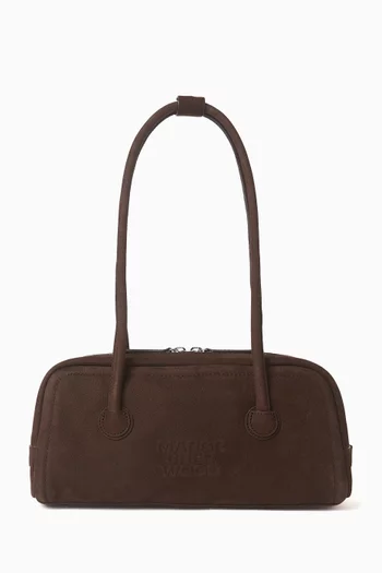 Soft Baguette Shoulder Bag in Suede