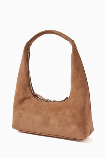 Hobo Shoulder Bag in Suede