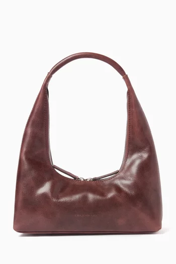 Small Hobo Shoulder Bag in Leather