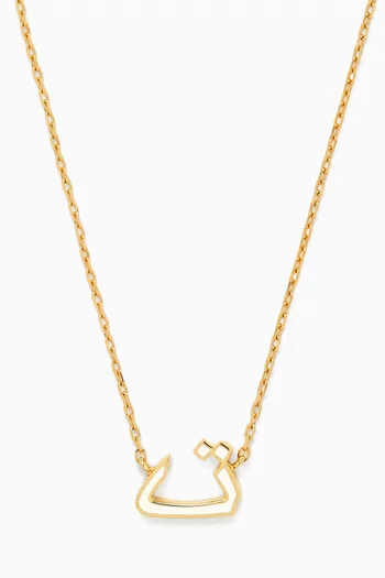 Oula XS Arabic Letter 'Taa' Necklace in 18kt Gold