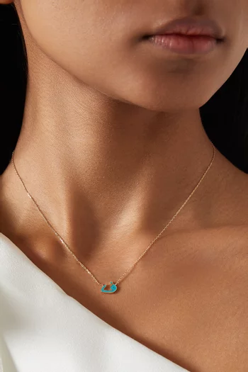 Oula XS Arabic Letter 'Faa' Necklace in 18kt Gold