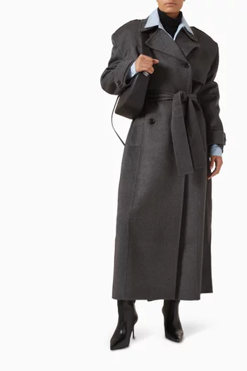 Nikola Padded Trench Coat in Wool Blend