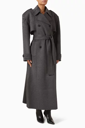 Nikola Padded Trench Coat in Wool Blend