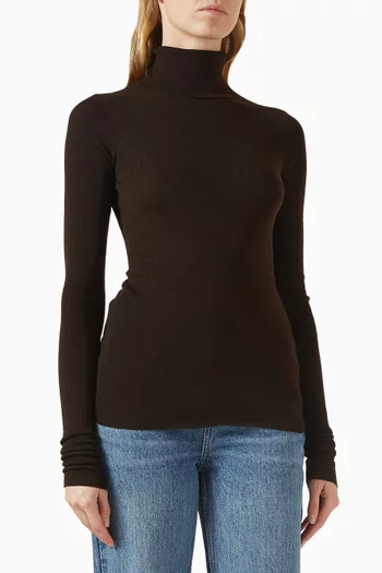 Utica Thin Turtleneck Sweater in Wool Blend