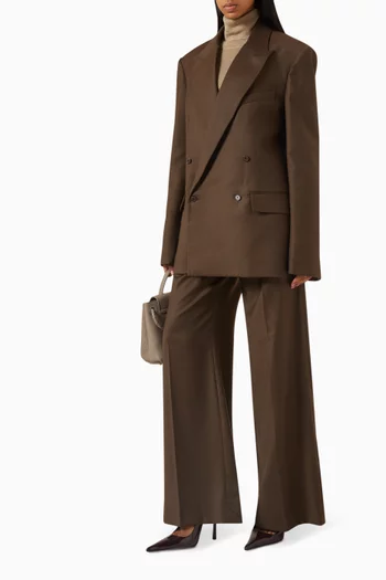 جاكيت نيوارك بصفي أزرار صوف فلانيل