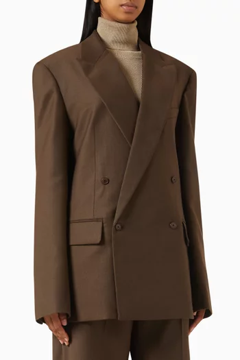 جاكيت نيوارك بصفي أزرار صوف فلانيل