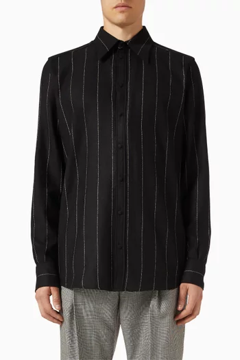 Striped Shirt in Wool-blend