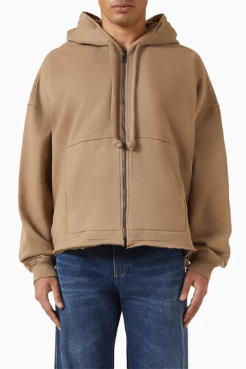 كنزة بغطاء رأس وسحّاب قطن