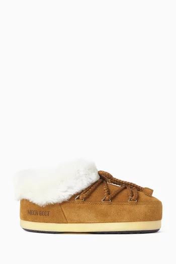 EVX Mules in Suede & Shearling