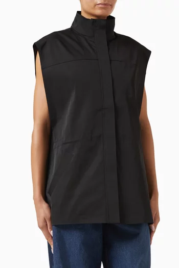 Mockneck Sleeveless Jacket