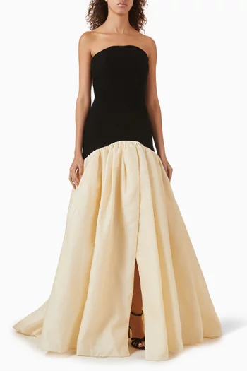 فستان سهرة راديانس بتصميم مشد وحافة منفوخة