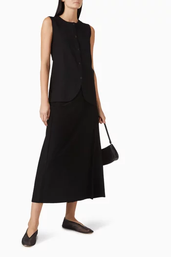 Round-neck Vest in Crepe