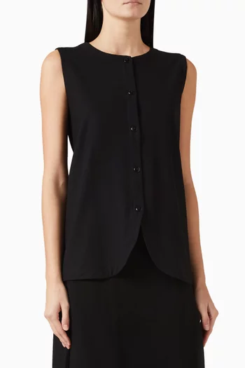 Round-neck Vest in Crepe