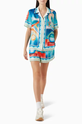 Galaxy Court Shorts in Silk