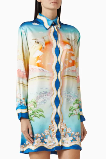 Casa Shell Wave Dress in Silk