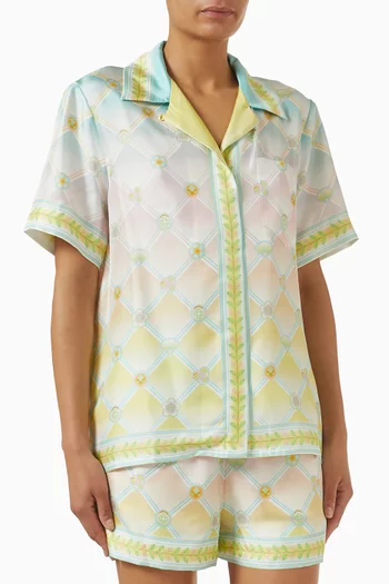 قميص بياقة كوبية حرير