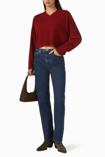 سترة انزور بقصة مربعة كشمير