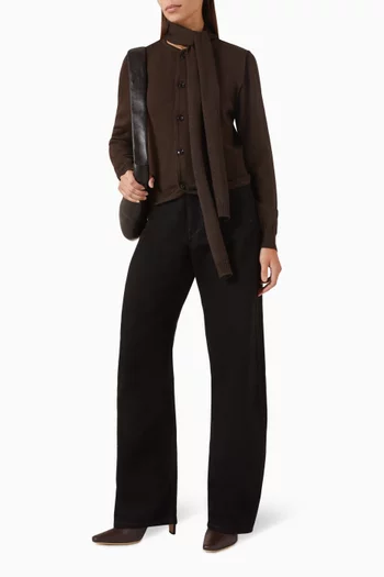 Scarf Buttoned Cardigan