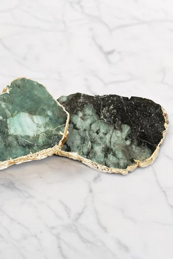Kivita Emerald Coasters, Set of 2