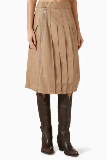 Utility Pleated Zip Skirt