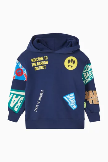 كنزة بغطاء رأس وطبعة State Of Barrow صوف قطني