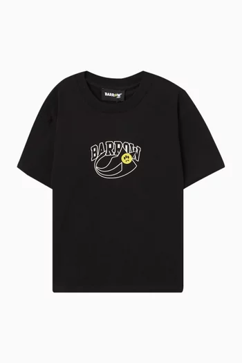 تي شيرت بطبعة شعار الماركة قطن