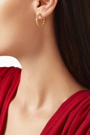 أقراط دائرية تنس متوسطة نحاس مطلي ذهب عيار 18