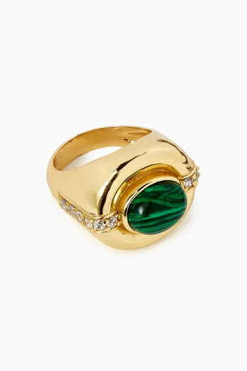Joanna Cabochon Ring in 22kt Gold-plated Brass