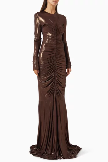 Shirred Fishtail Gown