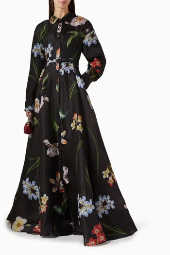 Josephine Printed Gown in Silk