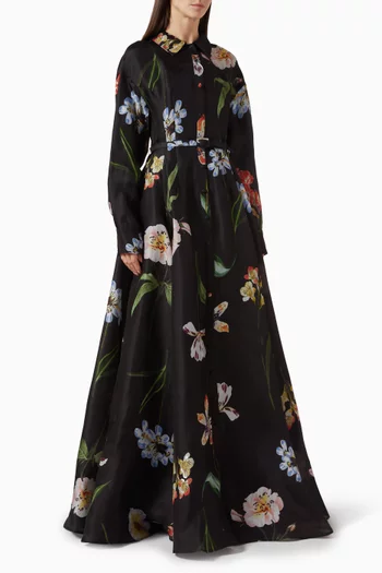 Josephine Printed Gown in Silk