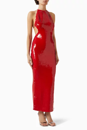 فستان سيندي مطرز بالترتر