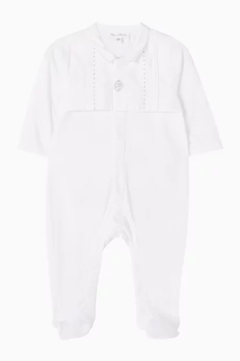 Embroidered Sleepsuit in Cotton