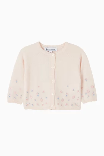Floral Buttoned Cardigan in Knit