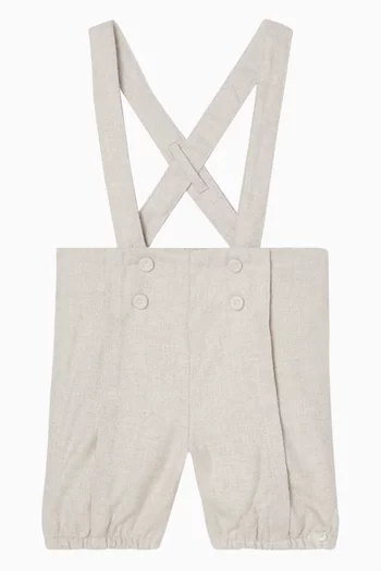 Buttoned Dungarees in Cotton-blend