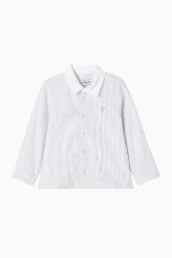 Striped Button-down Shirt in Cotton