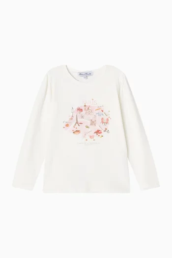 Parisian Illustration T-shirt in Cotton