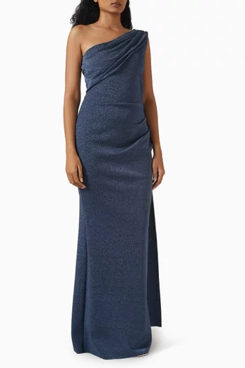 Zenab Twist Gown in Lurex-jersey
