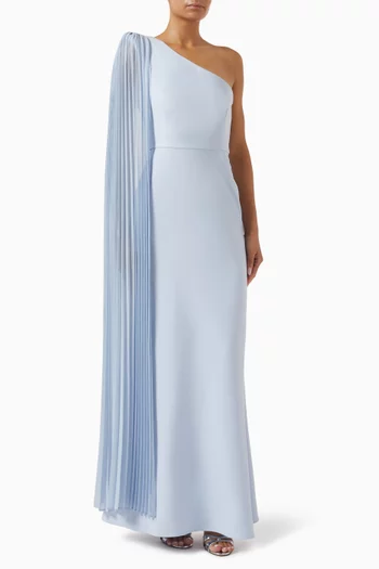 Athens Cape-sleeve Gown in Scuba Crepe
