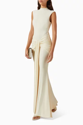 Graziana Draped-waist Dress in Jersey