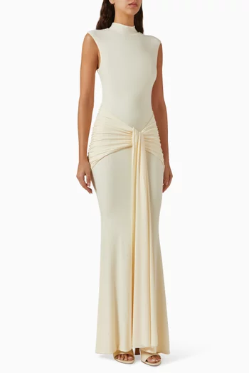 Graziana Draped-waist Dress in Jersey