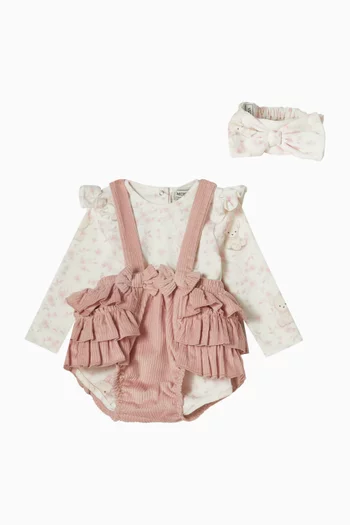 3-piece Ruffled Romper Set