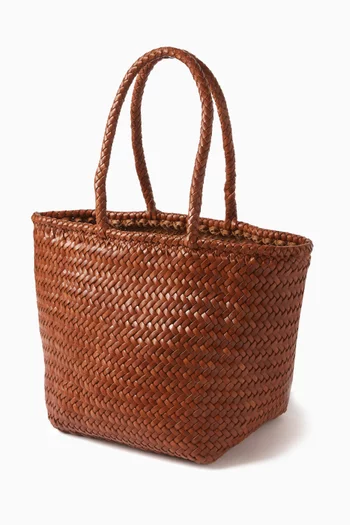 Small Grace Basket Bag in Woven Leather