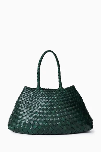 Small Santa Croce Tote Bag in Woven Leather