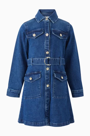 Belted Dress in Denim