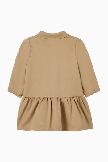 Embellished Shirtdress in Twill